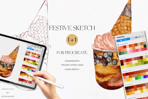 Bubble Tea Sketch & Color Palette: A Creative Toolkit for Procreate