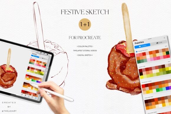 Chocolate Apple Sketch & Color Palette: A Sweet Treat for Digital Artists