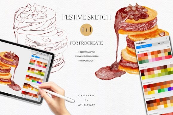 Chocolate Cookies Sketch & Color Palette for Procreate