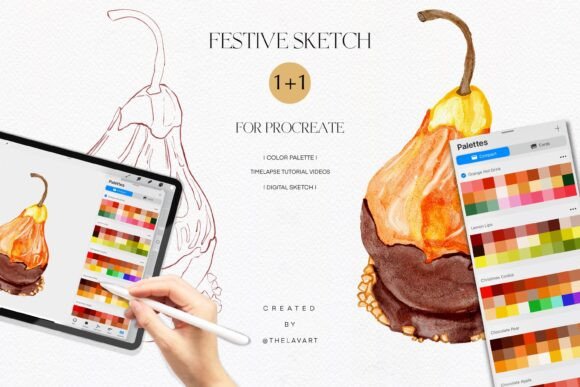 Chocolate Pear Sketch & Color Palette: A Creative Toolkit for Procreate Artists