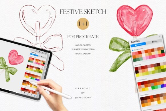 Heart Lollipop Sketch & Color Palette: A Creative Toolkit for Artists