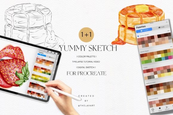 Kawaii Pancakes Sketch & Color Palette: A Procreate Toolkit for Joyful Art