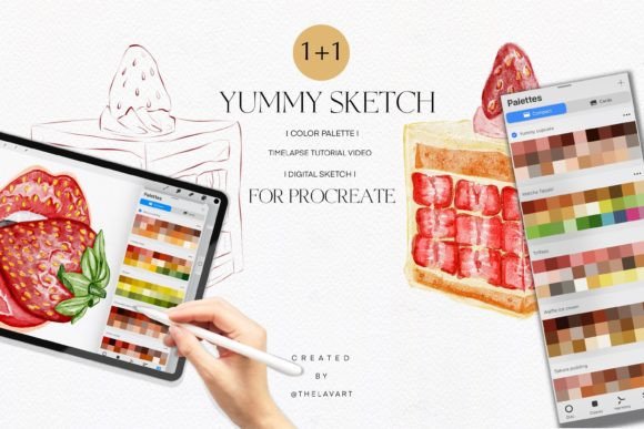 Little Cake Sketch & Color Palette: A Sweet Treat for Your Digital Art Practice