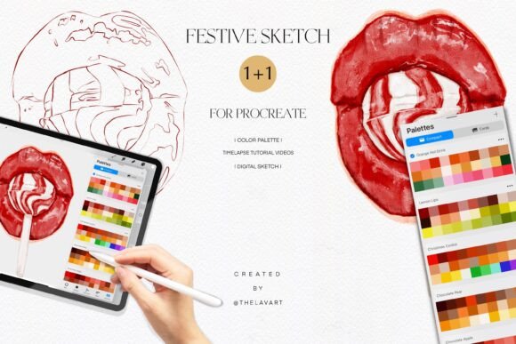 LollyPop Red Lips Sketch & Color Palette: A Creative's Guide