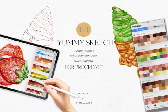 Matcha Taiyaki Sketch & Color Palette: A Digital Art Kit for Relaxation