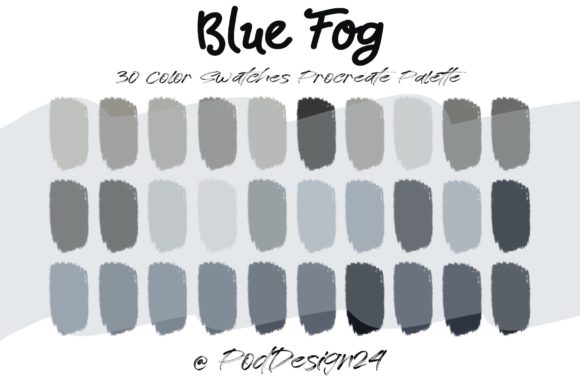 Procreate Color Palette Blue Fog: A Muted, Moody Design Staple