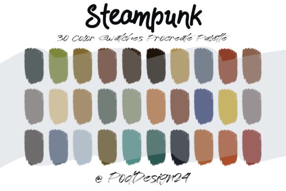 Steampunk Color Palettes for Procreate: Design with Industrial Charm