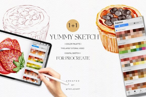 Unleash Your Creativity with Bubble Cupcake Sketch & Color Palette