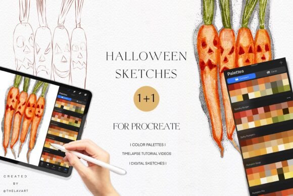 Unleash Your Creativity with the Spooky Carrot Sketch & Color Palette