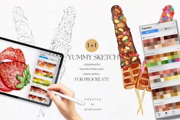 Waffles Sketch & Color Palette: A Playful Procreate Toolkit